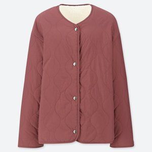 Uniqlo Women fleece quilted reversible jacket L